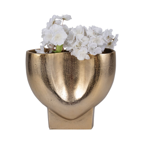 11" Abyss Arrow Shaped Metal Vase, Gold