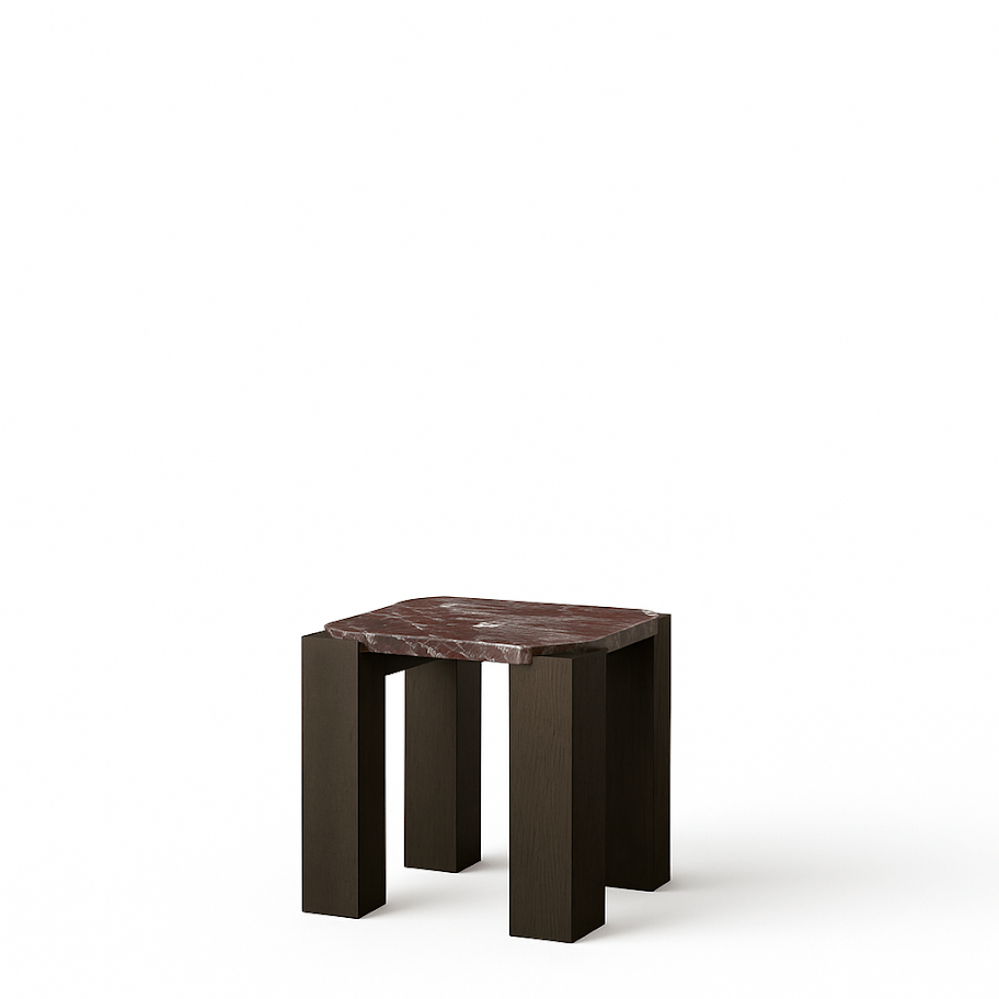Calla Side Table - Red Marble