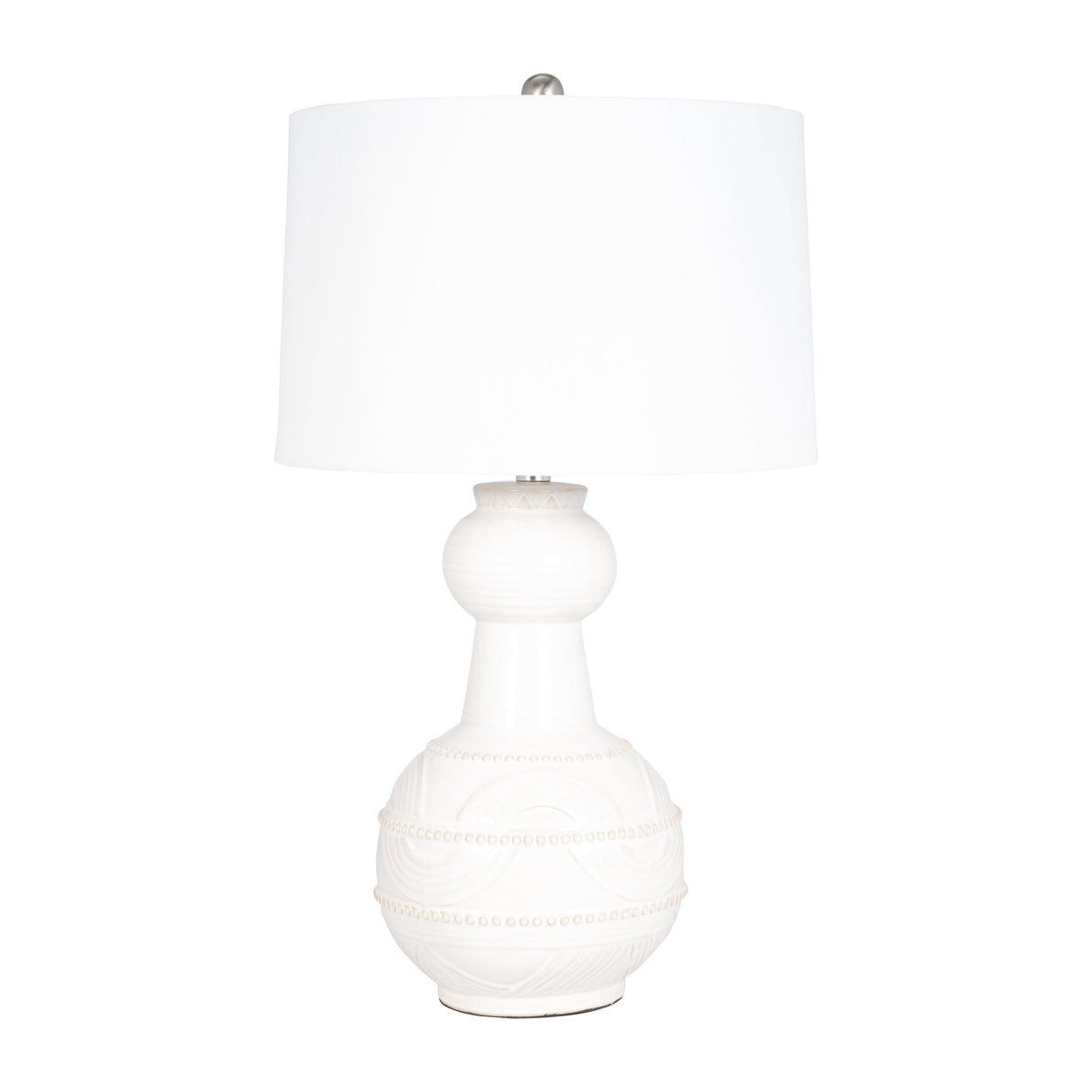 Ceramic 28" Bottle Table Lamp, White