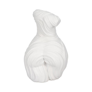 16" Curvy Ribbed Sculpture, White