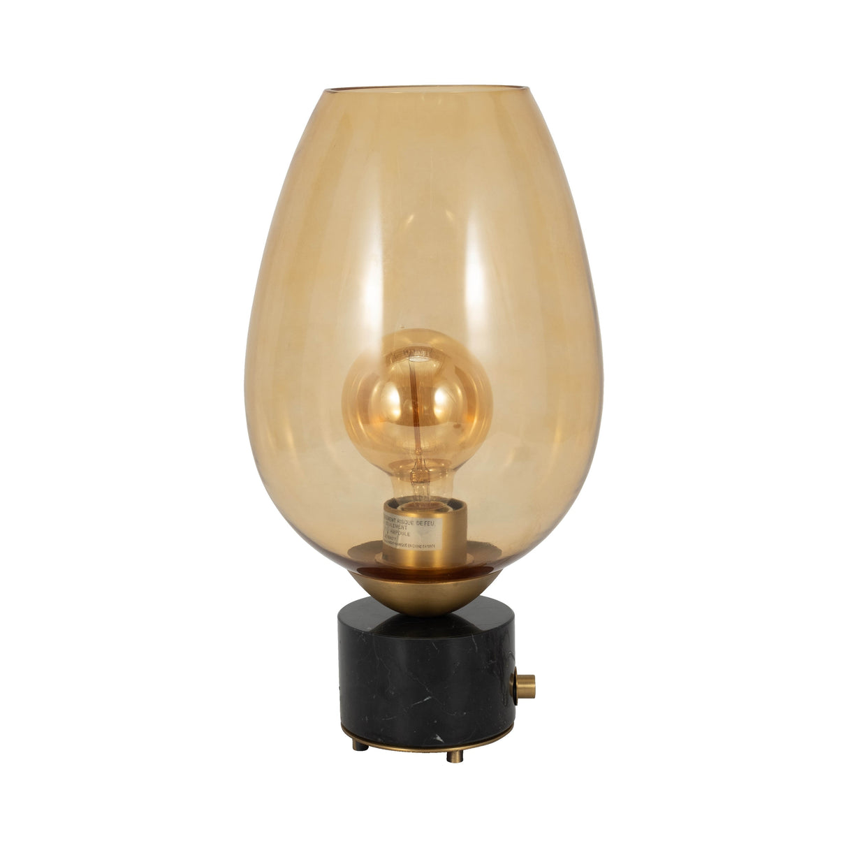 16" Mikeno Glass And Marble Table Lamp, Gold