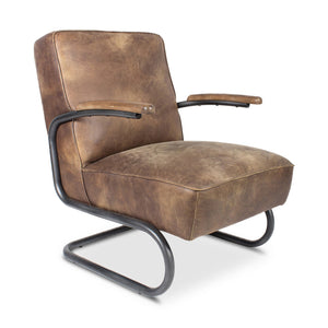 Perth Club Chair Grazed Brown Leather