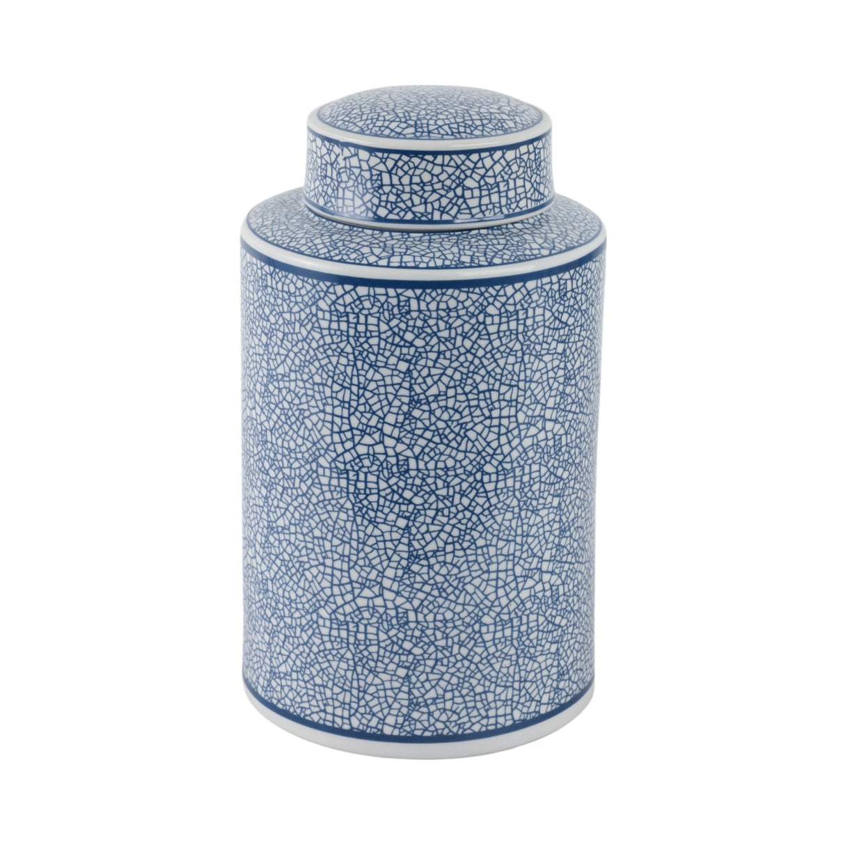 Ceramic 12" Jar, Crackle Blue