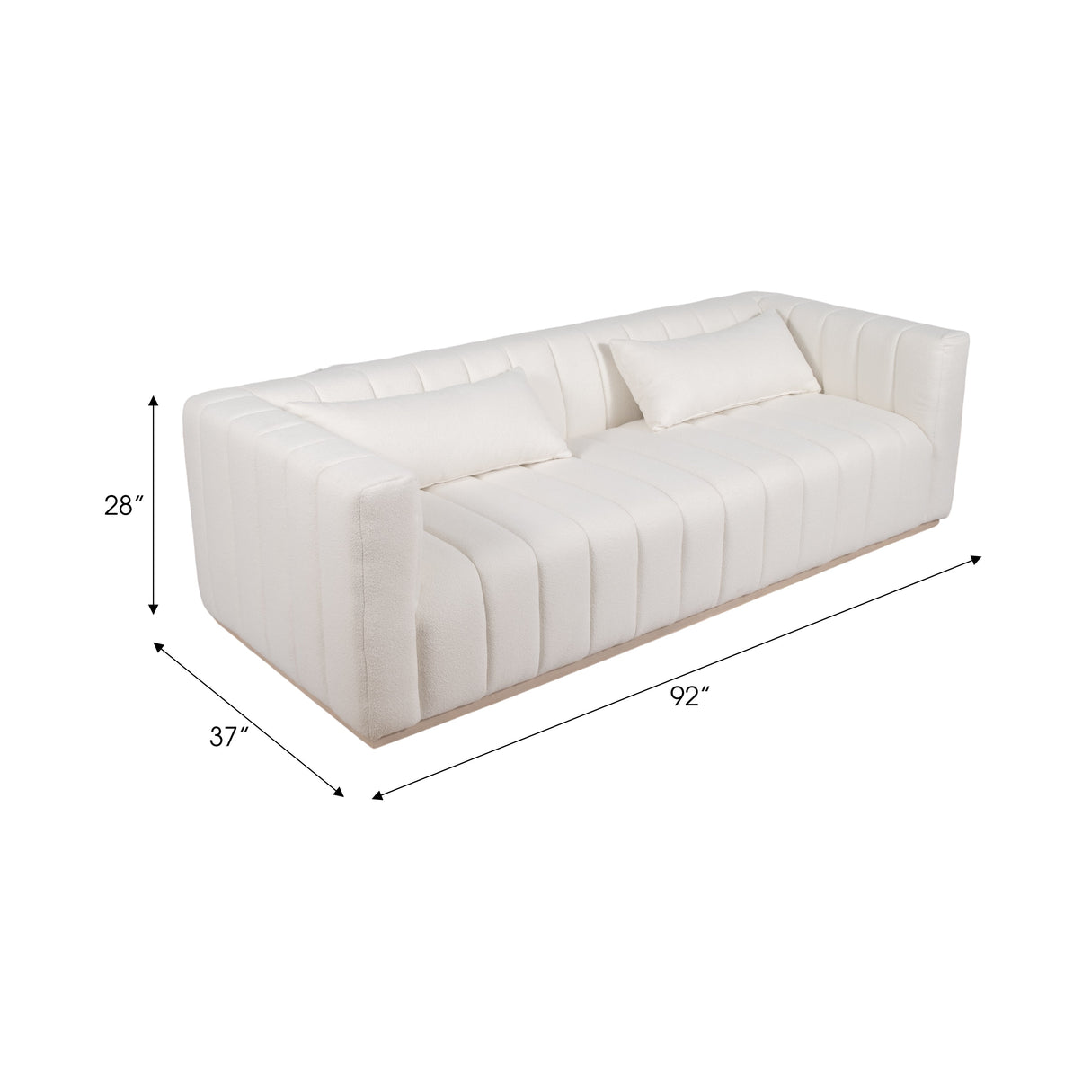 92" Andreeva Tufted Sofa, Beige