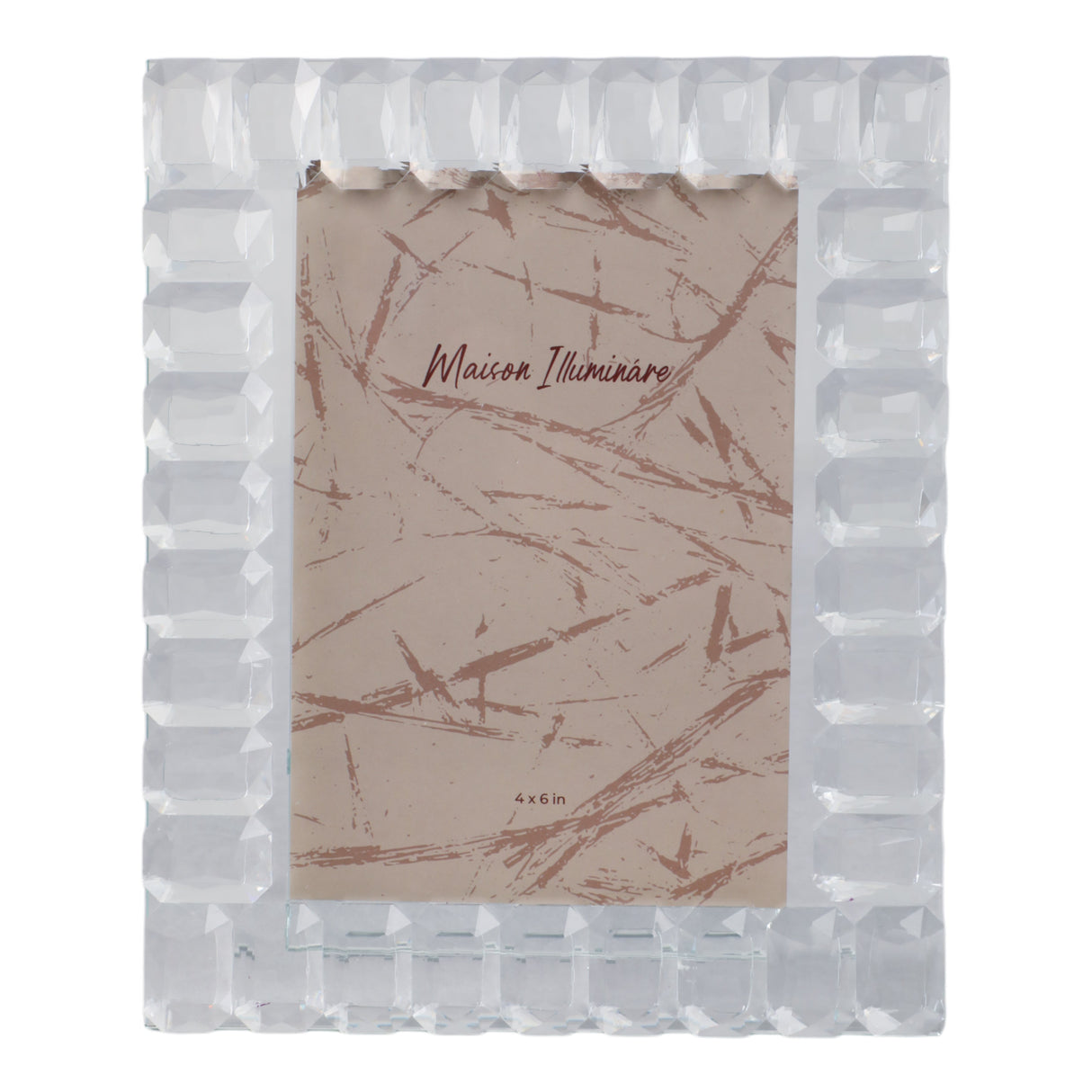 4x6 Beveled Edge Crystal Photo Frame, Clear