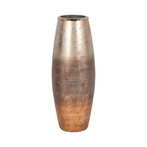 24" Curved Glass Vase Metallic Ombre Finish, Multi