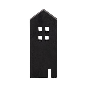 10" Wood House Decor, Black