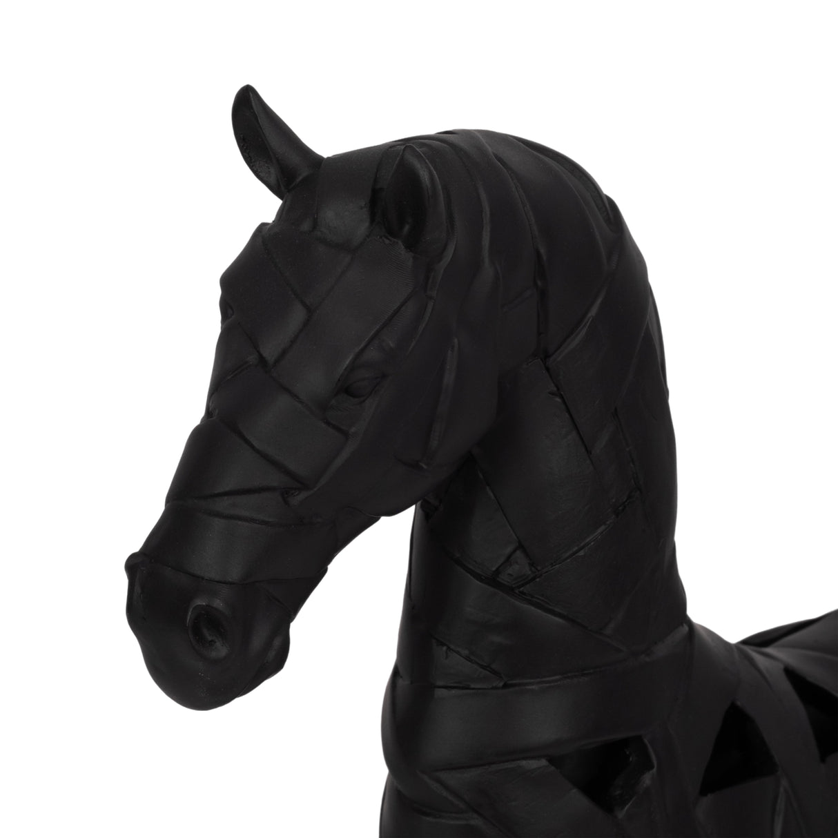 17" Horse Sculpture On Base, Black