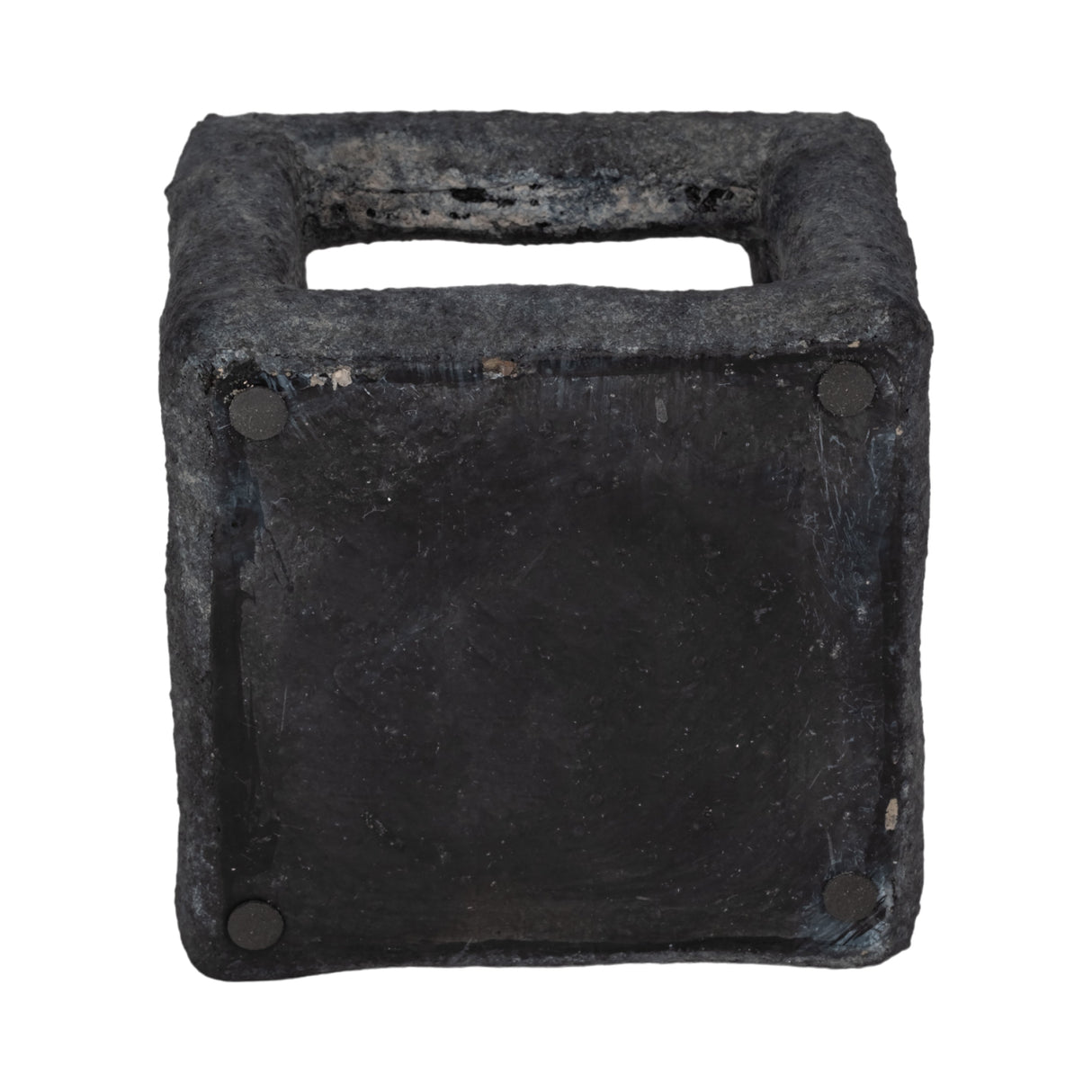 6" Textured Open Square Object, Black