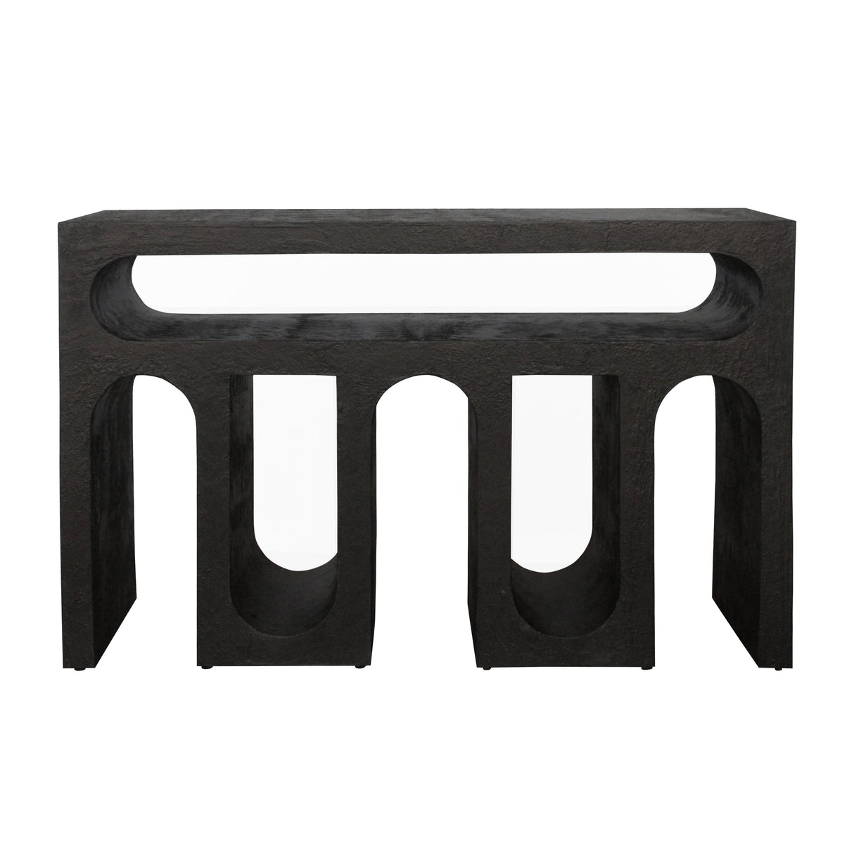 47" Modern Arch Textured Console, Black