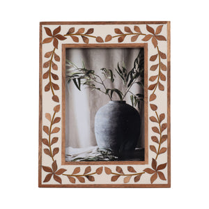 5x7 Wood Inlay Vine Photo Frame, Natural