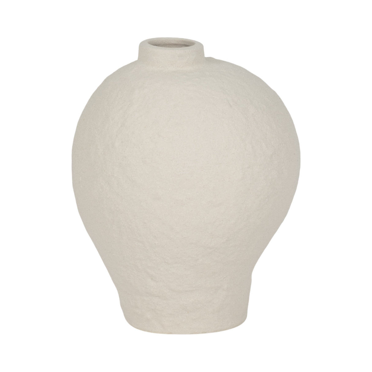 8" Curved Rough Vase, Cream White