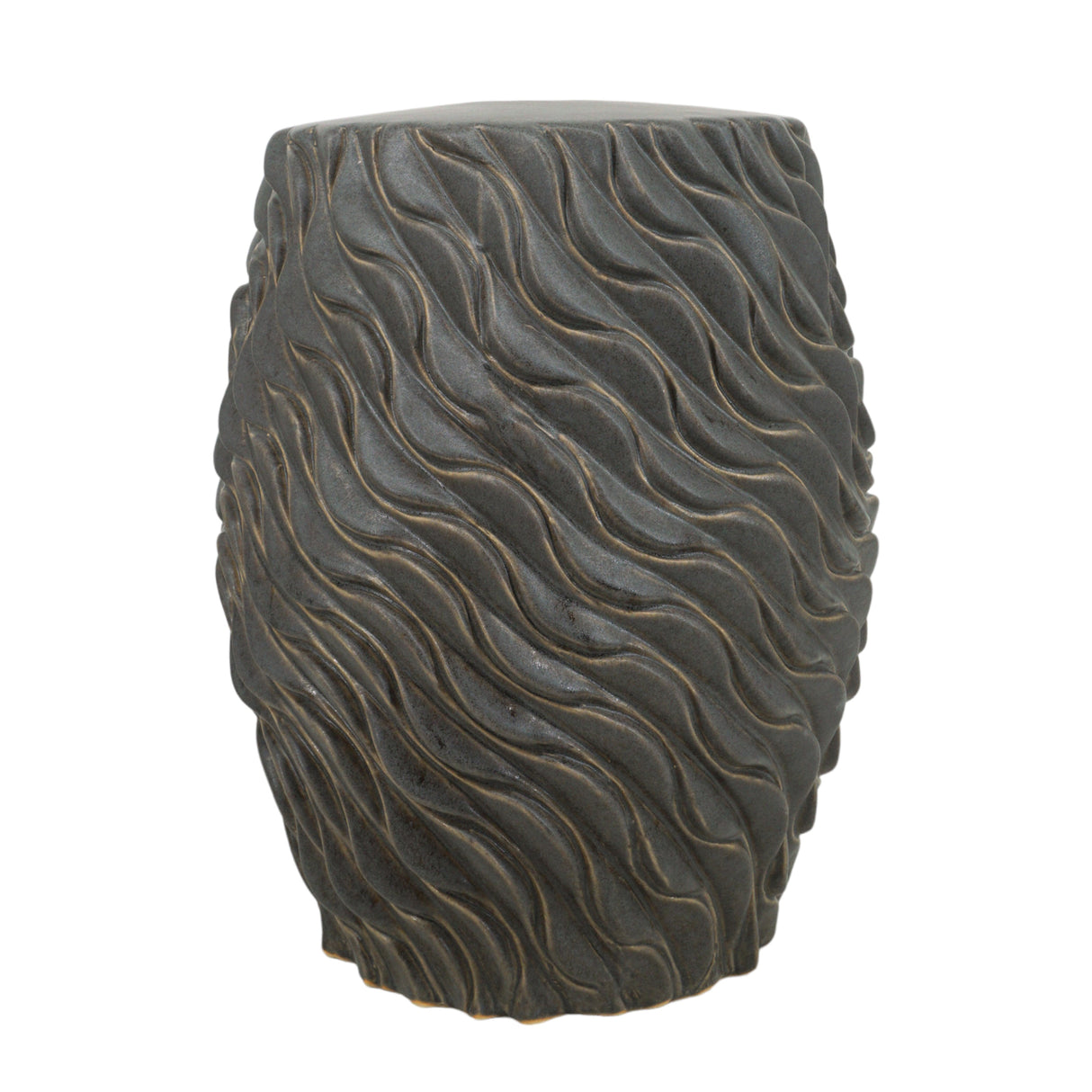 20" Devone Brown Ceramic Garden Stool