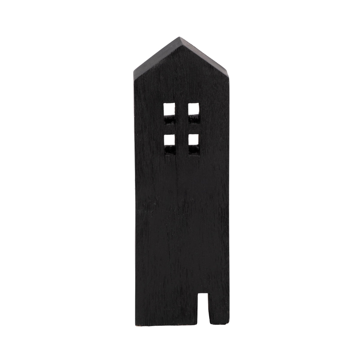 12" Wood House Decor, Black