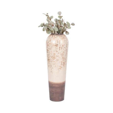 33" Opulence Metal Floor Vase, Grey Multi