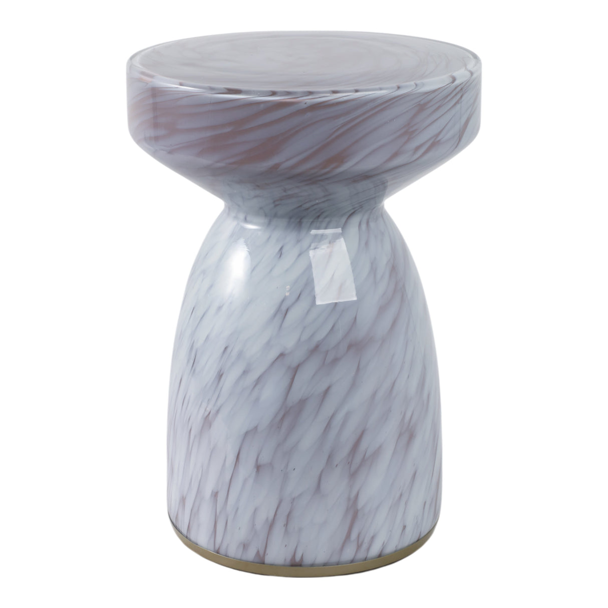 18" Rosario Small Art Glass Table, Pink