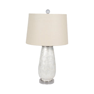 28" Capiz Table Lamp Acrylic Base, Champagne