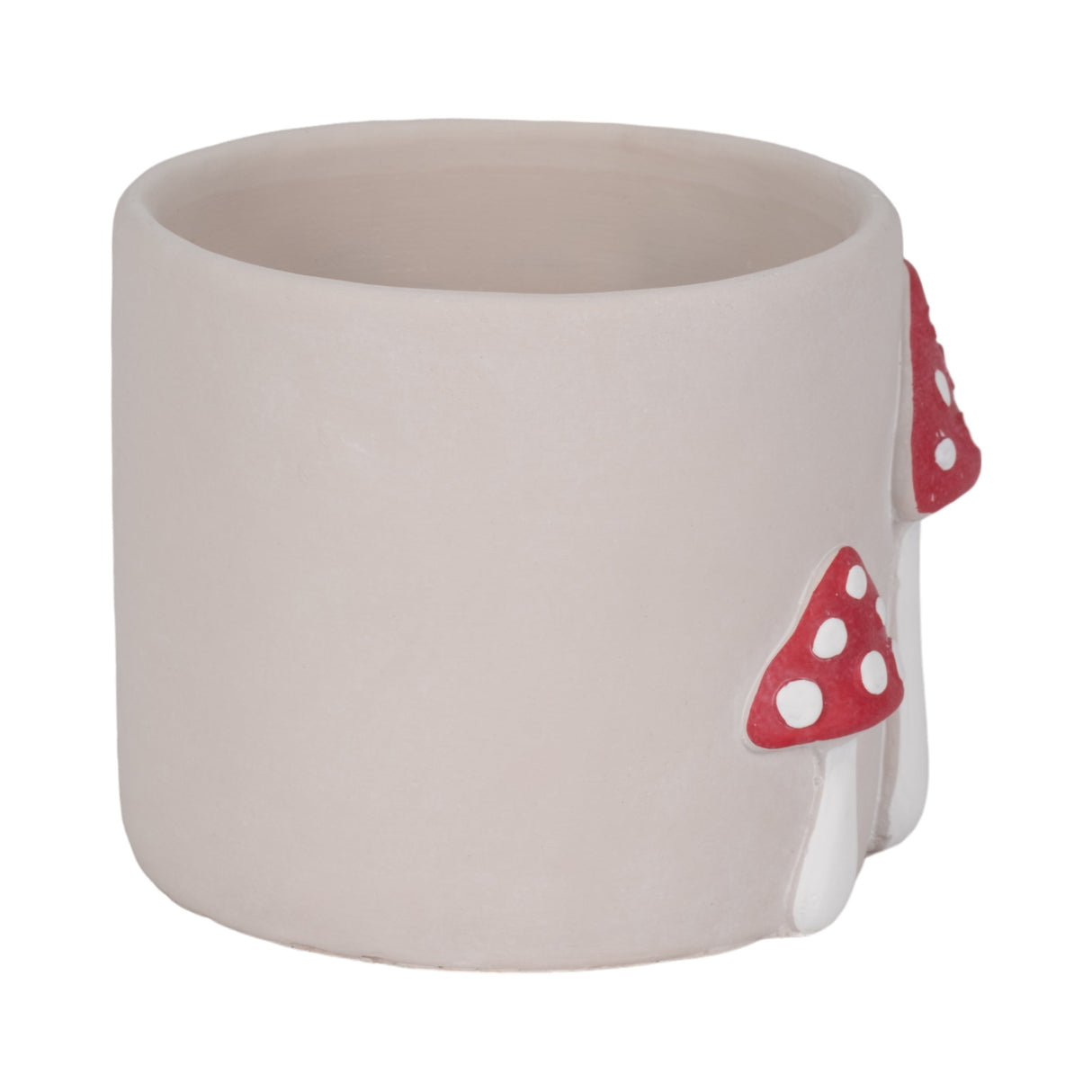 8" Magic Mushroom Applique Planter, Red/white