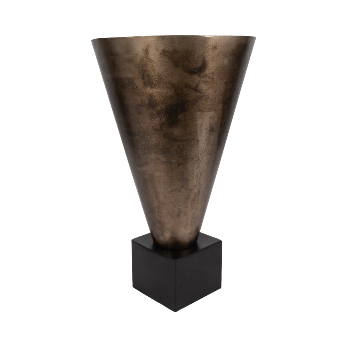 19" Cassendra Large Metal Vase, Gold