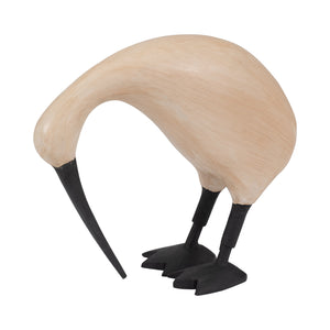 Wood, 7" Kiwi Bird W/ Black Legs, Natural