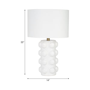 Ceramic 22" Bubble Table Lamp, White