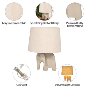 18" Ecomix Elephant Lamp, Beige