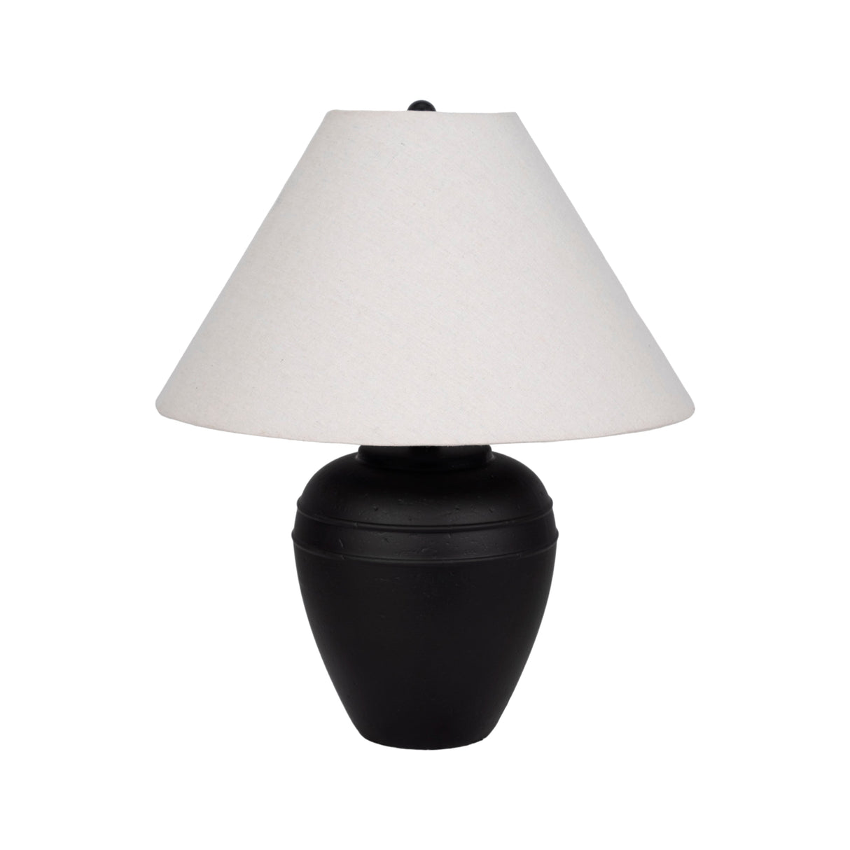 21" Textured Table Lamp Tapered Shade, Black/white