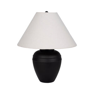 21" Textured Table Lamp Tapered Shade, Black/white