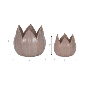 S/2 5/8" Petal Planters, Lavender