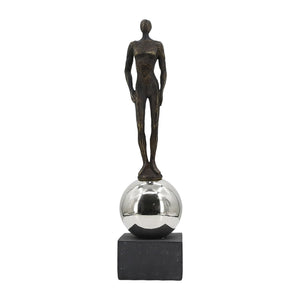 22" Augusta Male Statuary With Steel Sphere