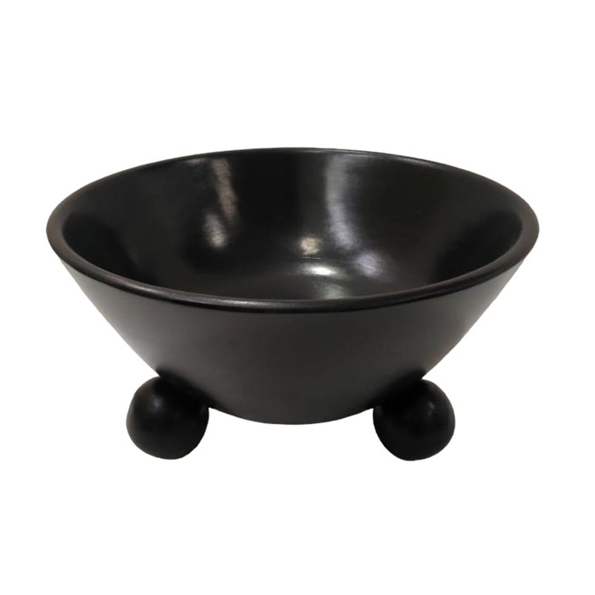 12" Bowl With Ball Feet, Black