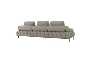 Tufting Grey 4 Seater Sofa