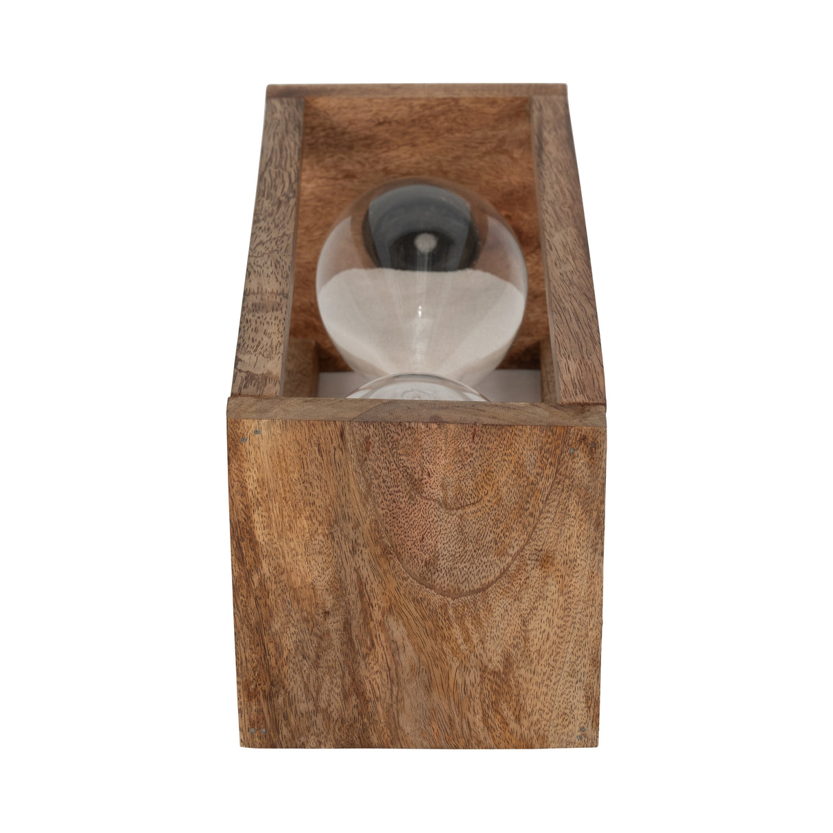 12" Tona Wooden Sandtimer, Brown/white