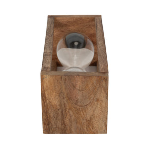 12" Tona Wooden Sandtimer, Brown/white