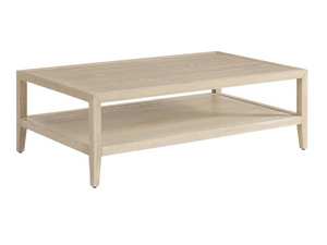 Whitewashed Oak Wood Coffee Table