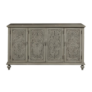 Gray Tin Front Four Door Credenza