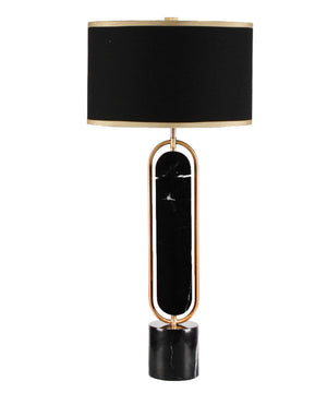 Metal/marble 30" Table Lamp, Gold/black