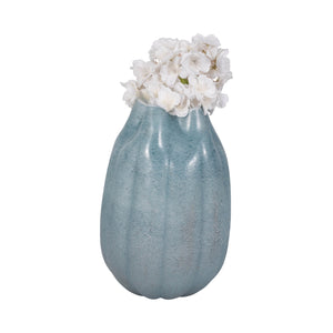 14" Glass Sea Urchin Vase, Blue