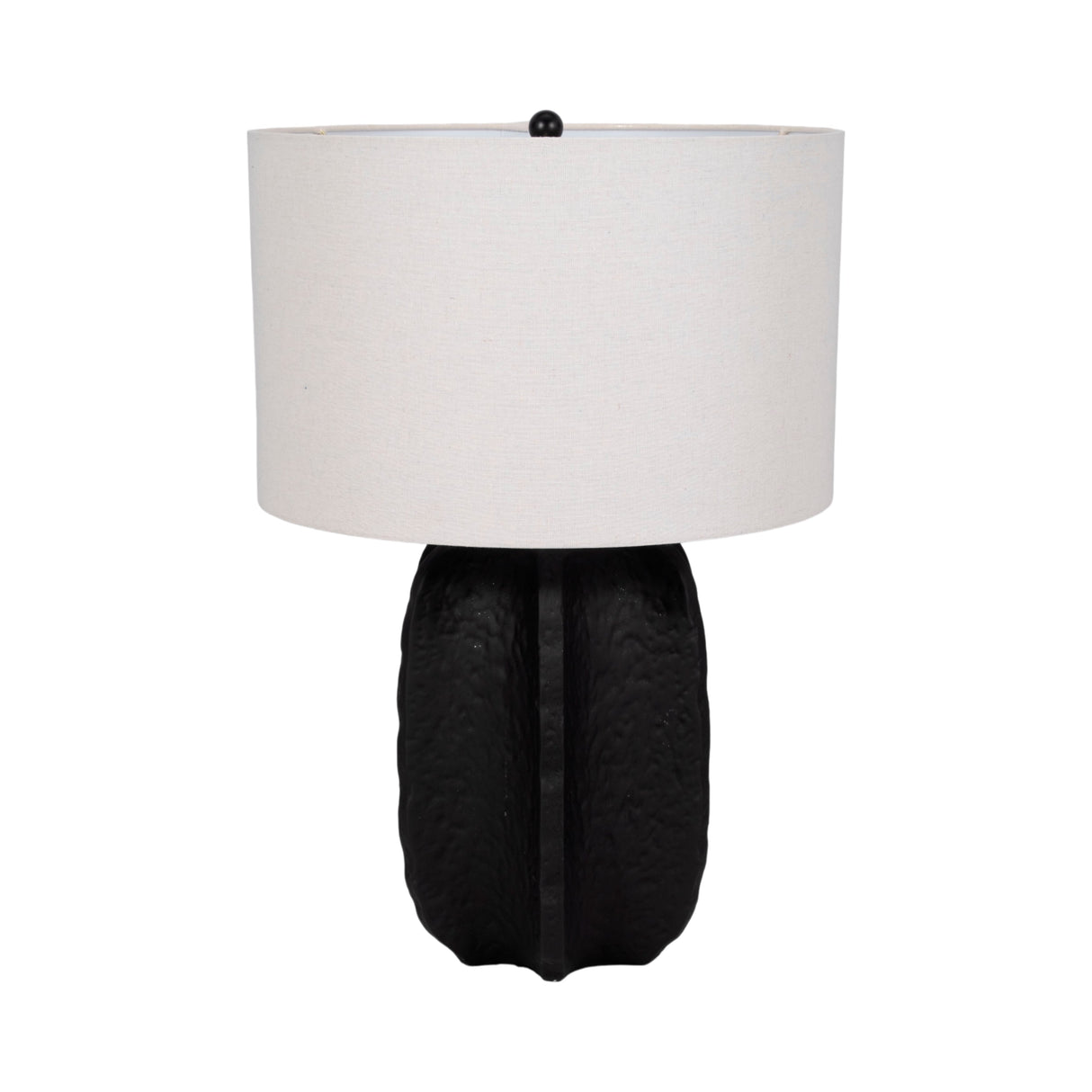 24" Textured Jagged Table Lamp, Black/white