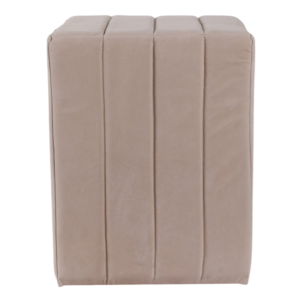19" Halofax Tan Suede Ottoman Stool