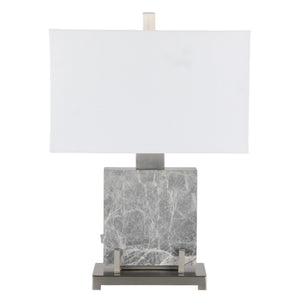 22" Lazio Grey Marble Lamp