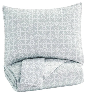 Mayda Gray/White King Quilt Set