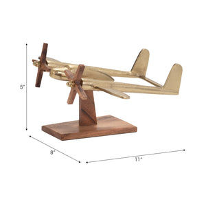 5" Praha Gold Airplane