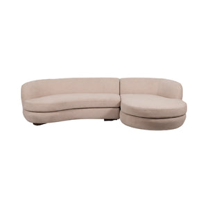 118" Raf Chaise Sofa, Blush 2 Bx