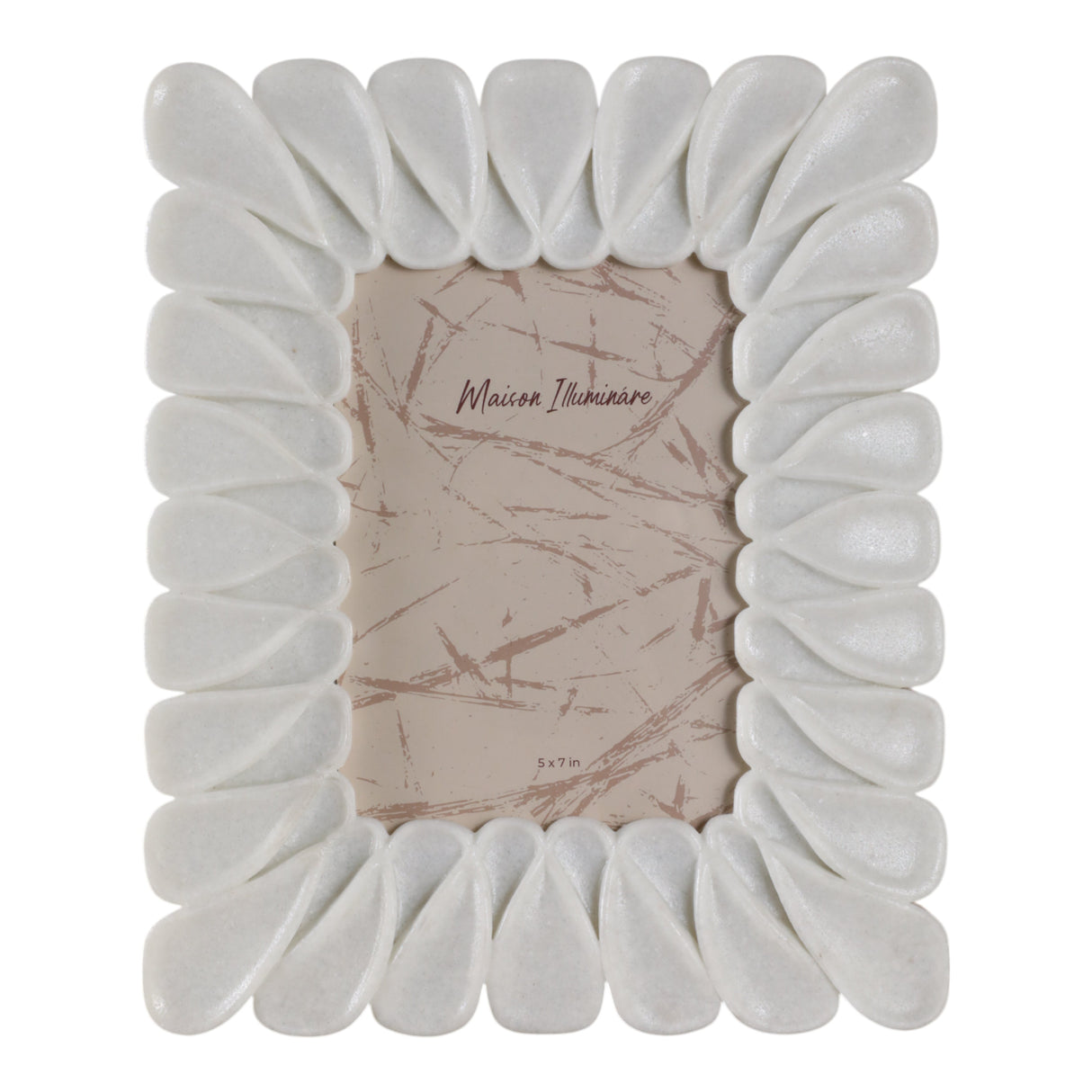 5x7" Loopy Quartz Resin Photo Frame, White