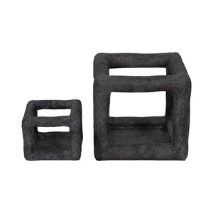 6" Textured Open Square Object, Black