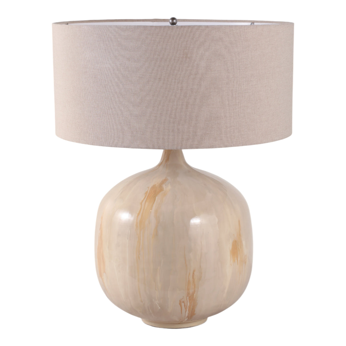 28x22" Metal Base Table Lamp, Ivory
