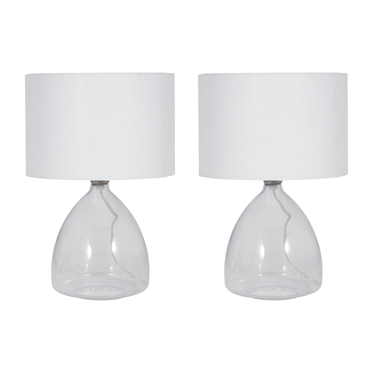 S/2 Glass 18" Table Lamp, Clear