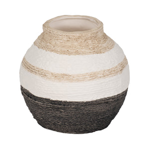 7" Striped Woven Textured Vase, Multi