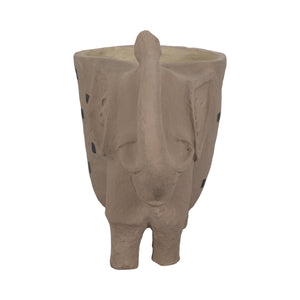 25" Paper Mache Elephant Planter, Ivory